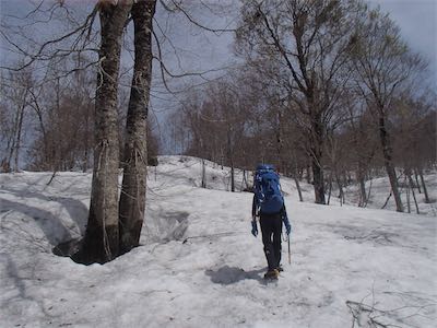 快適な雪の尾根